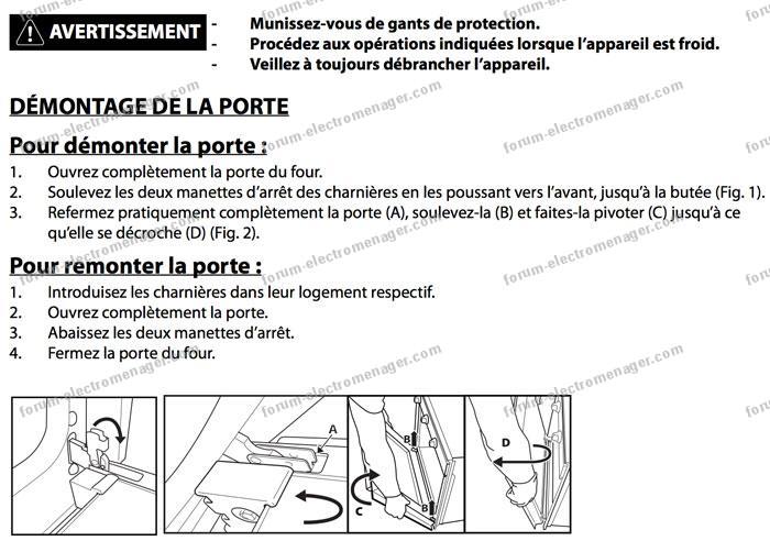 comment demonter la porte d'un four whirlpool