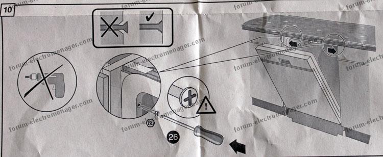 Notice de montage porte de lave vaisselle encastrable