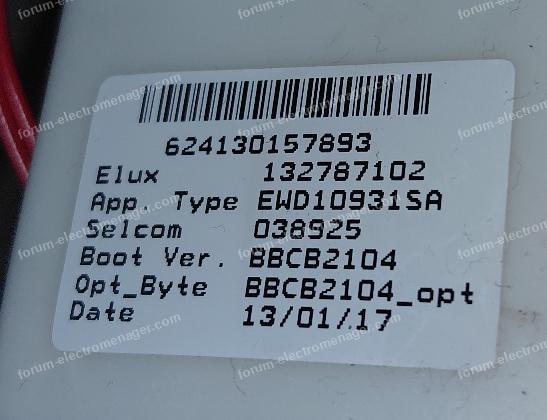 lave-linge Electrolux EWW1486HDW carte Selcom