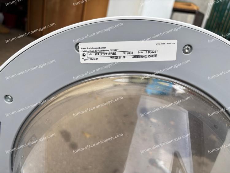 lave-linge WAE28211FF/B3 ne s'allume plus